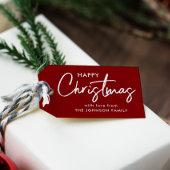 Elegant Red Kerstmis Cadeaulabel