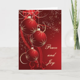 Elegant Red Kerstmis Feestdagen Kaart