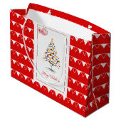 Elegant Red Kerstmis Large Cadeautasje (Achterkant Gekanteld)