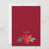 Elegant Red Kerstmis Poinsettia Floral Wedding Kaart (Achterkant)