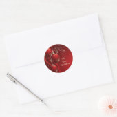 Elegant Red Kerstmis Ronde Sticker (Envelop)