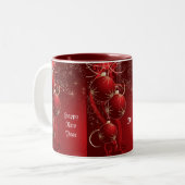 Elegant Red Kerstmis Tweekleurige Koffiemok (Voorkant links)