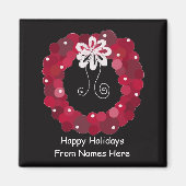 Elegant Red Kerstmis Wreath Magneet (Voorkant)