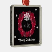 Elegant Red Kerstmis Wreath Metalen Ornament (Rechts)