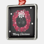 Elegant Red Kerstmis Wreath Metalen Ornament (Links)