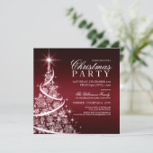 Elegant Red Kerstparty Uitnodiging (Staand voorkant)
