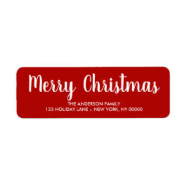 Elegant red kerstretour-adres etiket