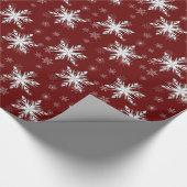 Elegant Red Kerstsnowflake Cadeaupapier (Hoek)