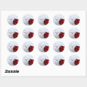 Elegant Red Kerstval Ball Snowflakes Ronde Sticker (Vel)