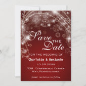 Elegant Red KerstWinter Save the Date (Voorkant)