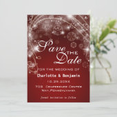 Elegant Red KerstWinter Save the Date (Staand voorkant)
