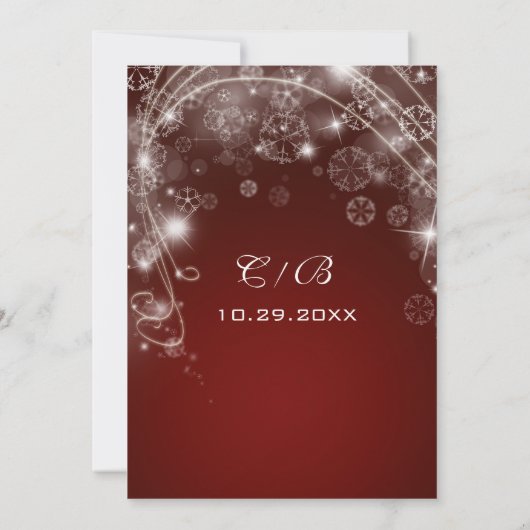 Elegant Red KerstWinter Save the Date (Achterkant)