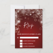 Elegant Red Kerstwinter Weddenschap RSVP Kaartje (Voorkant)
