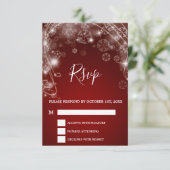 Elegant Red Kerstwinter Weddenschap RSVP Kaartje (Staand voorkant)