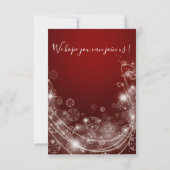 Elegant Red Kerstwinter Weddenschap RSVP Kaartje (Achterkant)