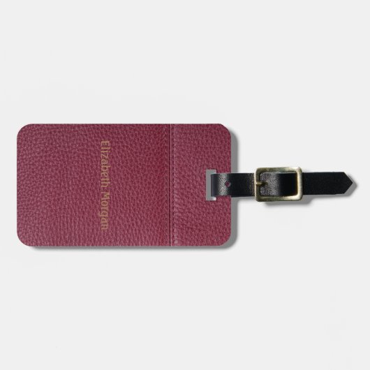 Elegant Red Leather Kijk uit Bagagelabel (Voorkant horizontaal)