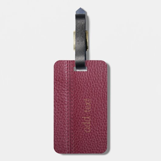 Elegant Red Leather Kijk uit Bagagelabel (Achterkant verticaal)