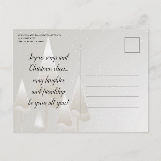 Elegant Red Loop Silver Bells kerstfeest Uitnodiging Briefkaart (Achterkant)