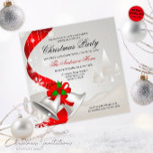Elegant Red Loop Silver Bells kerstmis Kaart