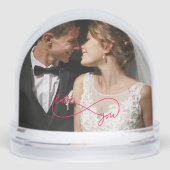 Elegant Red love You Infinity Sign Wedding Photo  Sneeuwbol (Voorkant)
