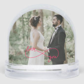 Elegant Red love You Infinity Sign Wedding Photo  Sneeuwbol (Achterkant)