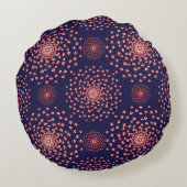 Elegant Red Mandala Geometric Bedroom & Home Texti Rond Kussen (Achterkant)