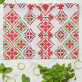 Elegant Red Mandala Geometric Bedroom & Home Texti Theedoek (Gevouwen)