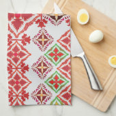 Elegant Red Mandala Geometric Bedroom & Home Texti Theedoek (Quarter Fold)