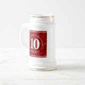 Elegant Red Marble 10 jaar Jubileum Bierpul (Voorkant links)