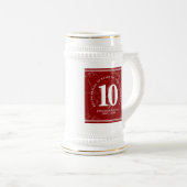 Elegant Red Marble 10 jaar Jubileum Bierpul (Voorkant rechts)