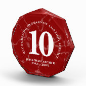 Elegant Red Marble 10 jaar Jubileum Fotoblokken (Rechts)