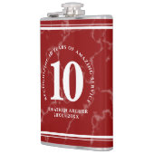 Elegant Red Marble 10 jaar Jubileum Heupfles (Links)