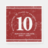 Elegant Red Marble 10 jaar Jubileum Servet (Voorkant)