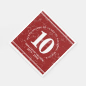 Elegant Red Marble 10 jaar Jubileum Servet (Hoek)