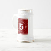 Elegant Red Marble 15 jaar Jubileum Bierpul (Voorkant links)