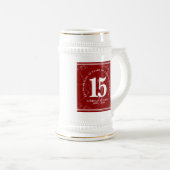 Elegant Red Marble 15 jaar Jubileum Bierpul (Voorkant rechts)