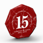 Elegant Red Marble 15 jaar Jubileum Fotoblokken (Links)