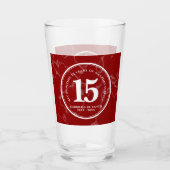 Elegant Red Marble 15 jaar Jubileum Glas (Voorkant)