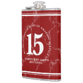 Elegant Red Marble 15 jaar Jubileum Heupfles (Links)