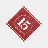 Elegant Red Marble 15 jaar Jubileum Servet (Hoek)