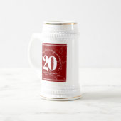 Elegant Red Marble 20 jaar Jubileum Bierpul (Voorkant links)