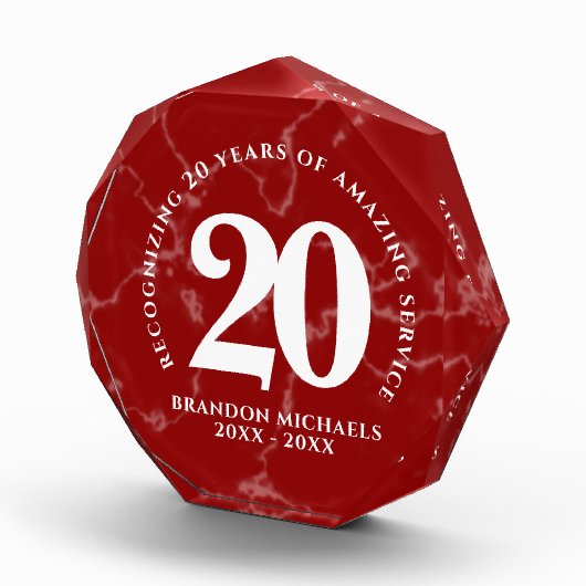 Elegant Red Marble 20 jaar Jubileum Fotoblokken (Rechts)