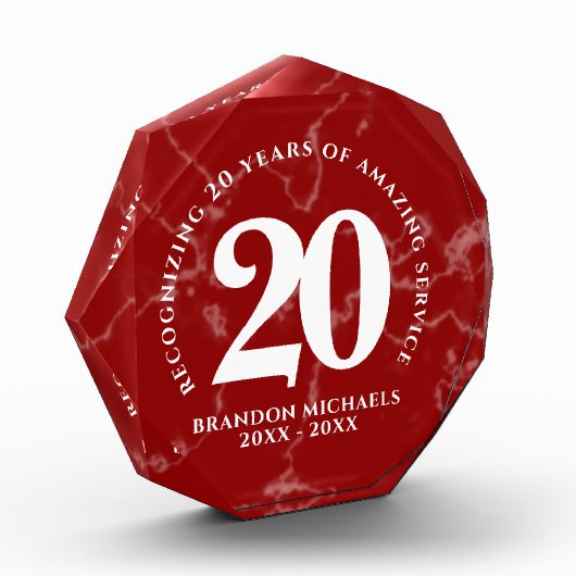 Elegant Red Marble 20 jaar Jubileum Fotoblokken (Links)