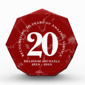 Elegant Red Marble 20 jaar Jubileum Fotoblokken (Voorkant)