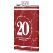 Elegant Red Marble 20 jaar Jubileum Heupfles (Links)