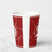 Elegant Red Marble 20 jaar Jubileum Papieren Bekers (Rechts)