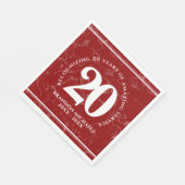 Elegant Red Marble 20 jaar Jubileum Servet (Hoek)