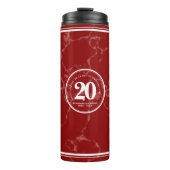 Elegant Red Marble 20 jaar Jubileum Thermosbeker (Voorkant)