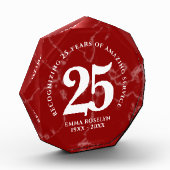 Elegant Red Marble 25 jaar Jubileum Fotoblokken (Links)