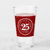 Elegant Red Marble 25 jaar Jubileum Glas (Voorkant)
